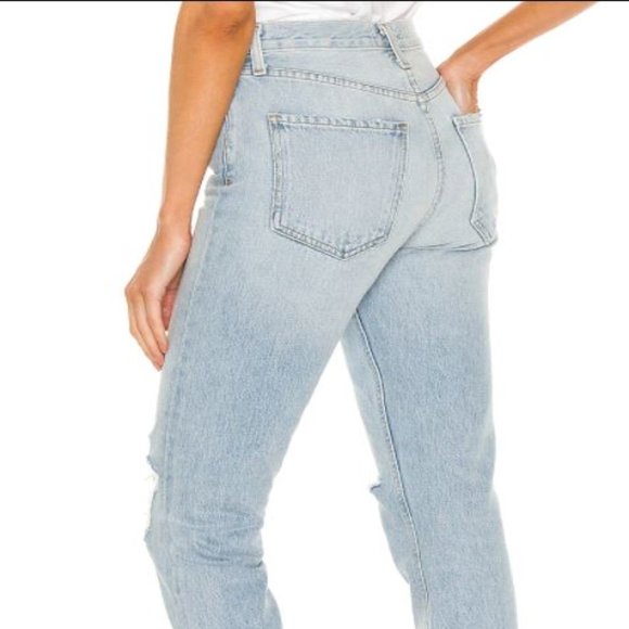 Agolde Light Blue Straight Leg Jeans - Picture 2 of 6